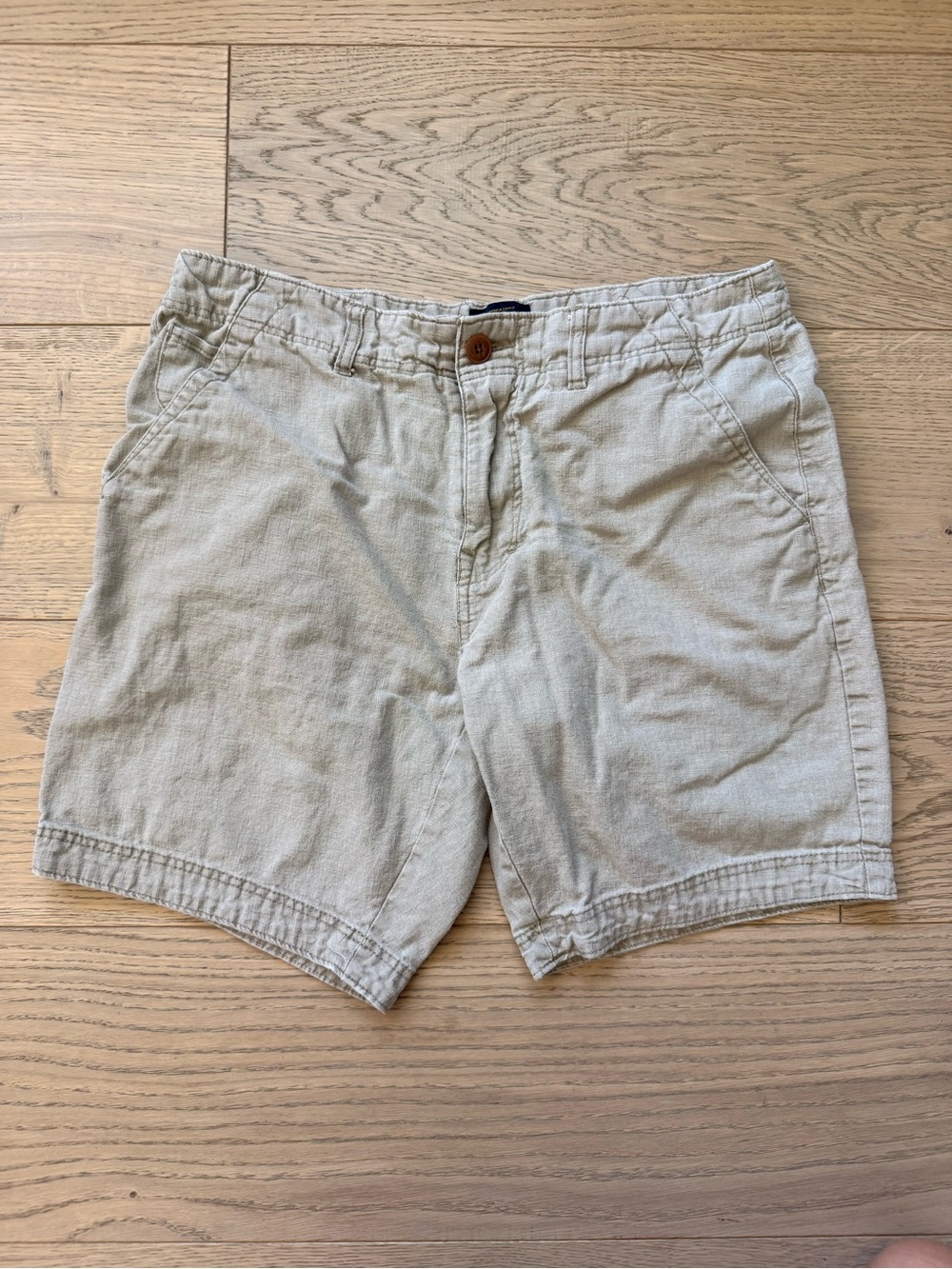 Men's CPO Provisions Casual Linen Blend Shorts in Light Beige